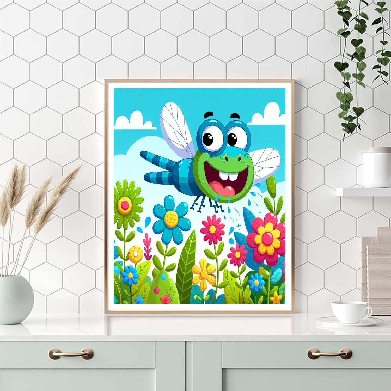 Giggling Dragonfly DIY Paint By Numbers