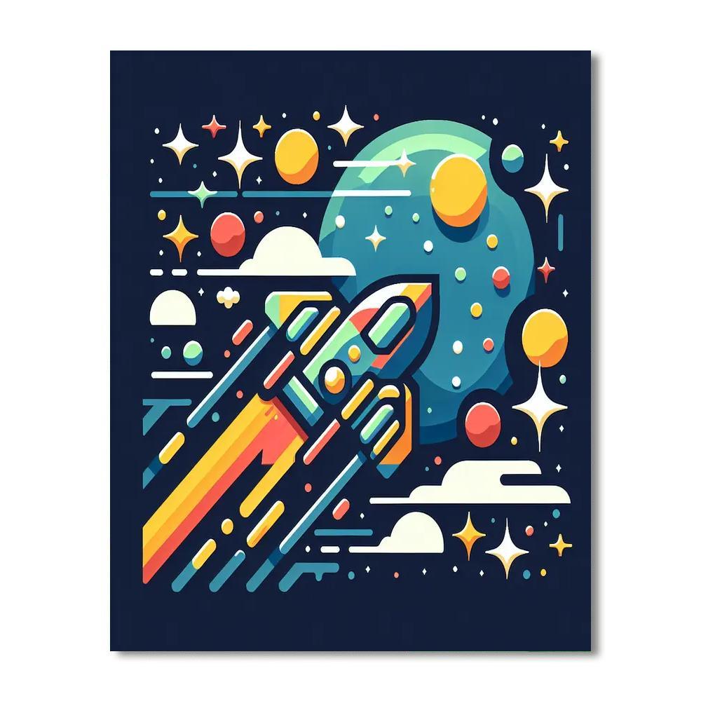 Galaxy Starship Journey Numbered Painting Kits
