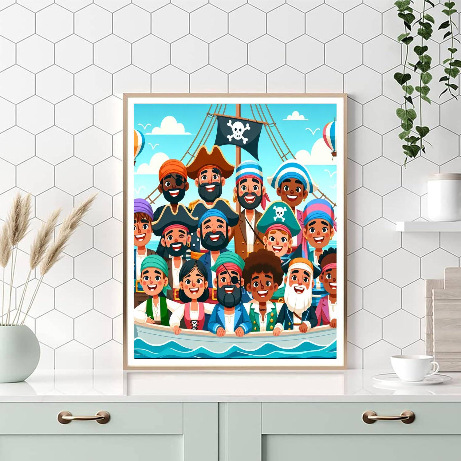 Pirate Adventure Crew Paint By Numbers Art