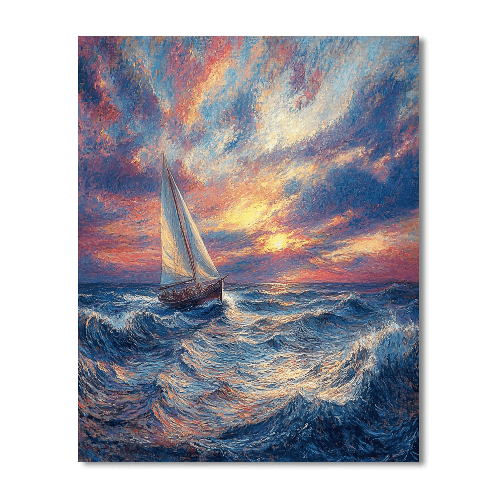 J.M.W. Turner Inspired Vintage Voyage  DIY Paint By Numbers