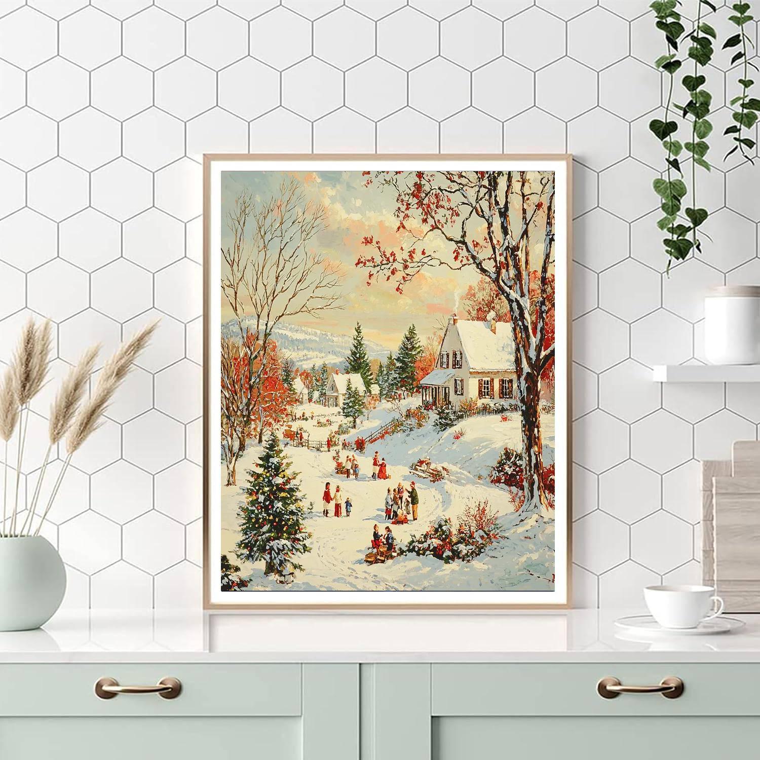 Norman Rockwell Inspired Nostalgic Winters  Paint By Numbers Kits