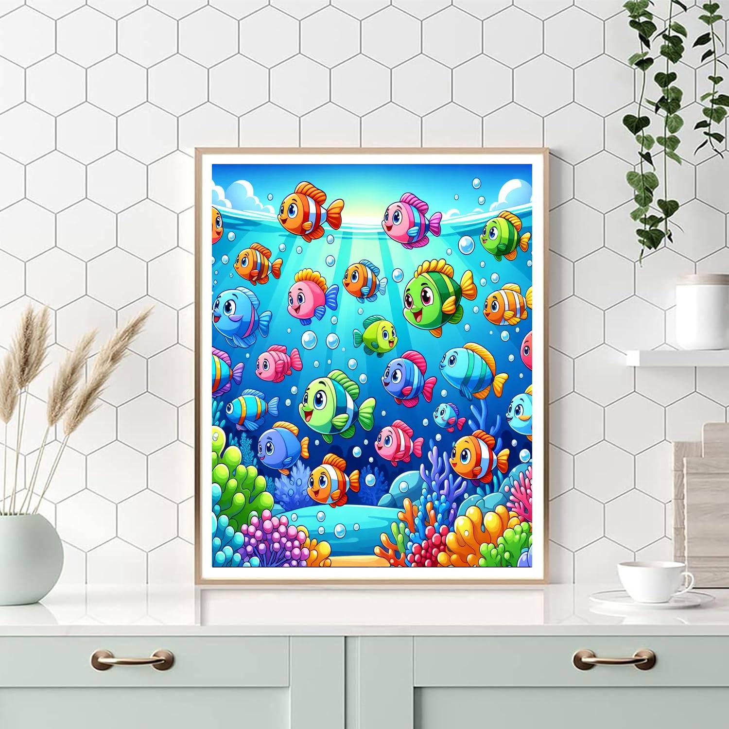 Bubbly Fish Parade Paint By Color