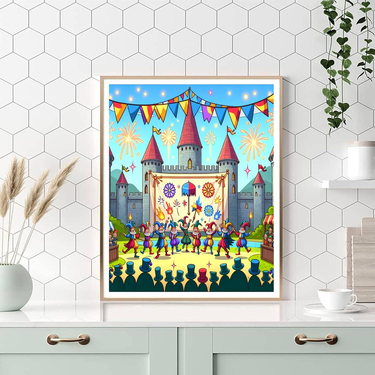 Colorful Castle Festival DIY Paint By Numbers