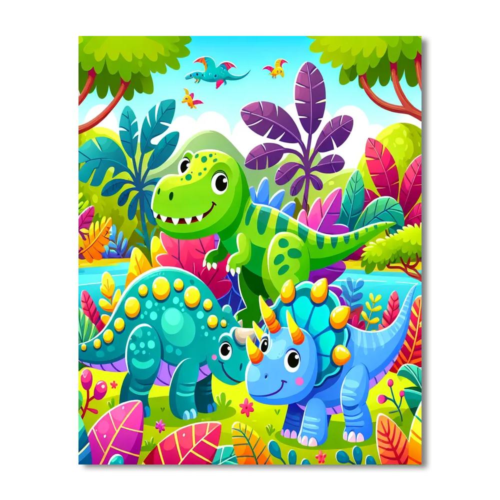 Exciting Dino Safari Numbered Painting Kits