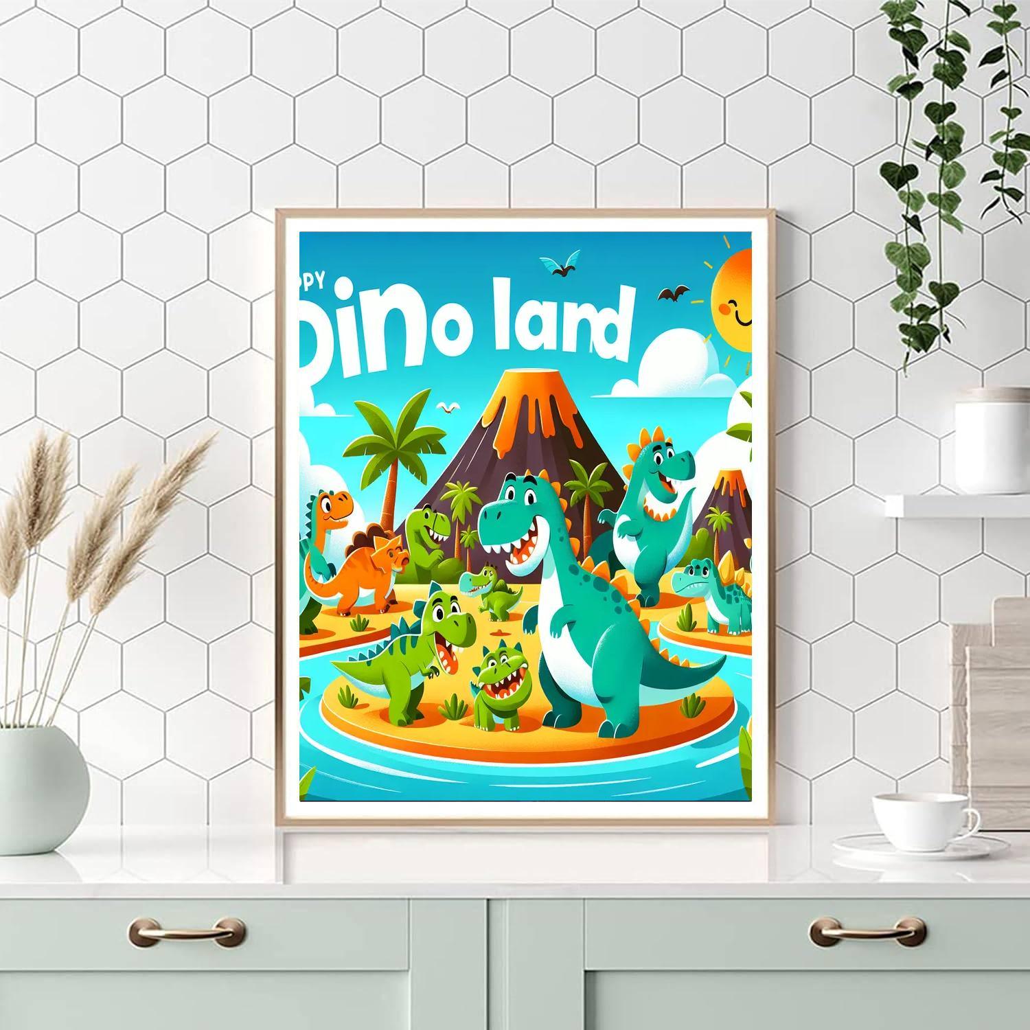 Exciting Dino Land DIY Paint By Numbers