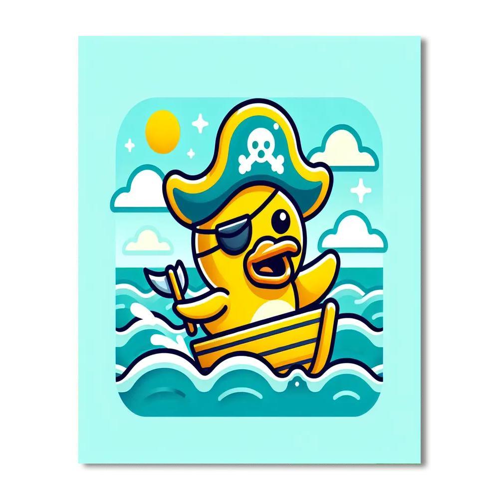 Daring Pirate Duck DIY Paint By Numbers