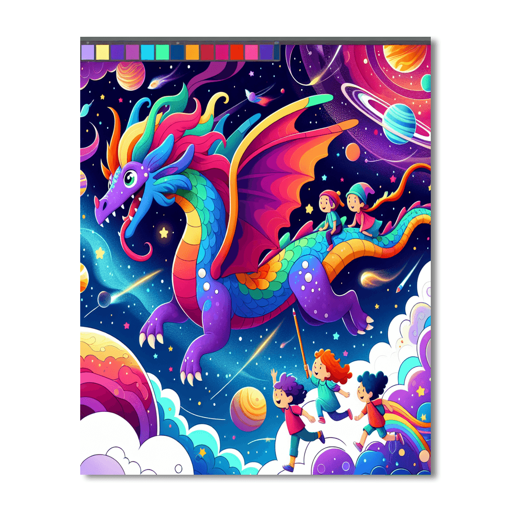 Cosmic Dragon Ride Painting By Numbers Kit