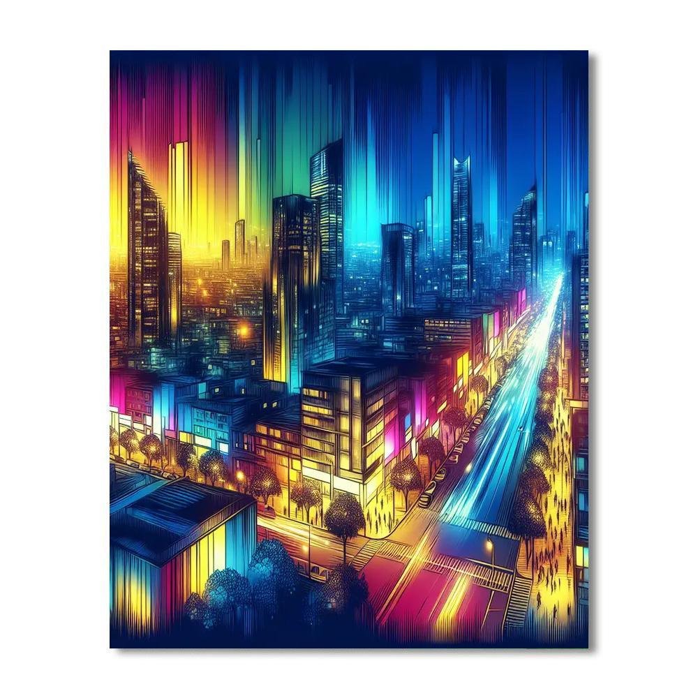 Dynamic City Adventure Painting By Numbers Kit