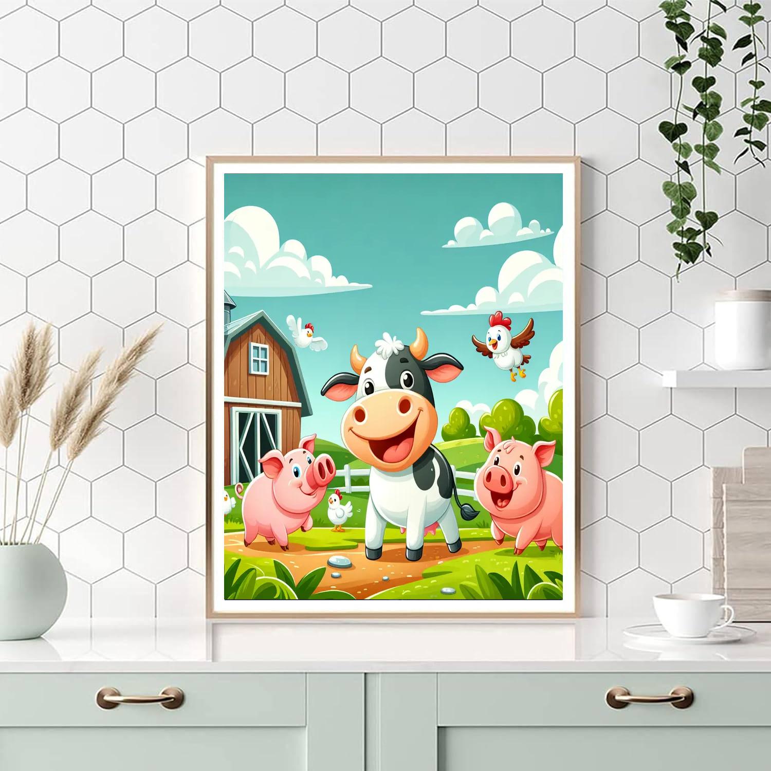 Cute Animal Farm Paint By Numbers