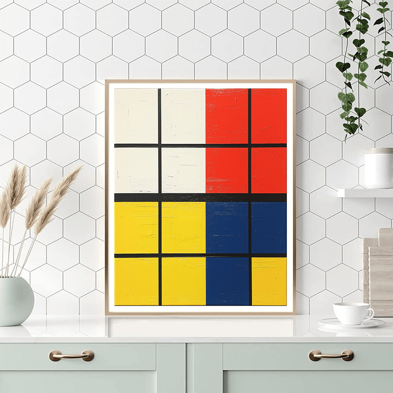 Piet Mondrian Inspired Modern Geometric Harmony  Paint By Numbers Art