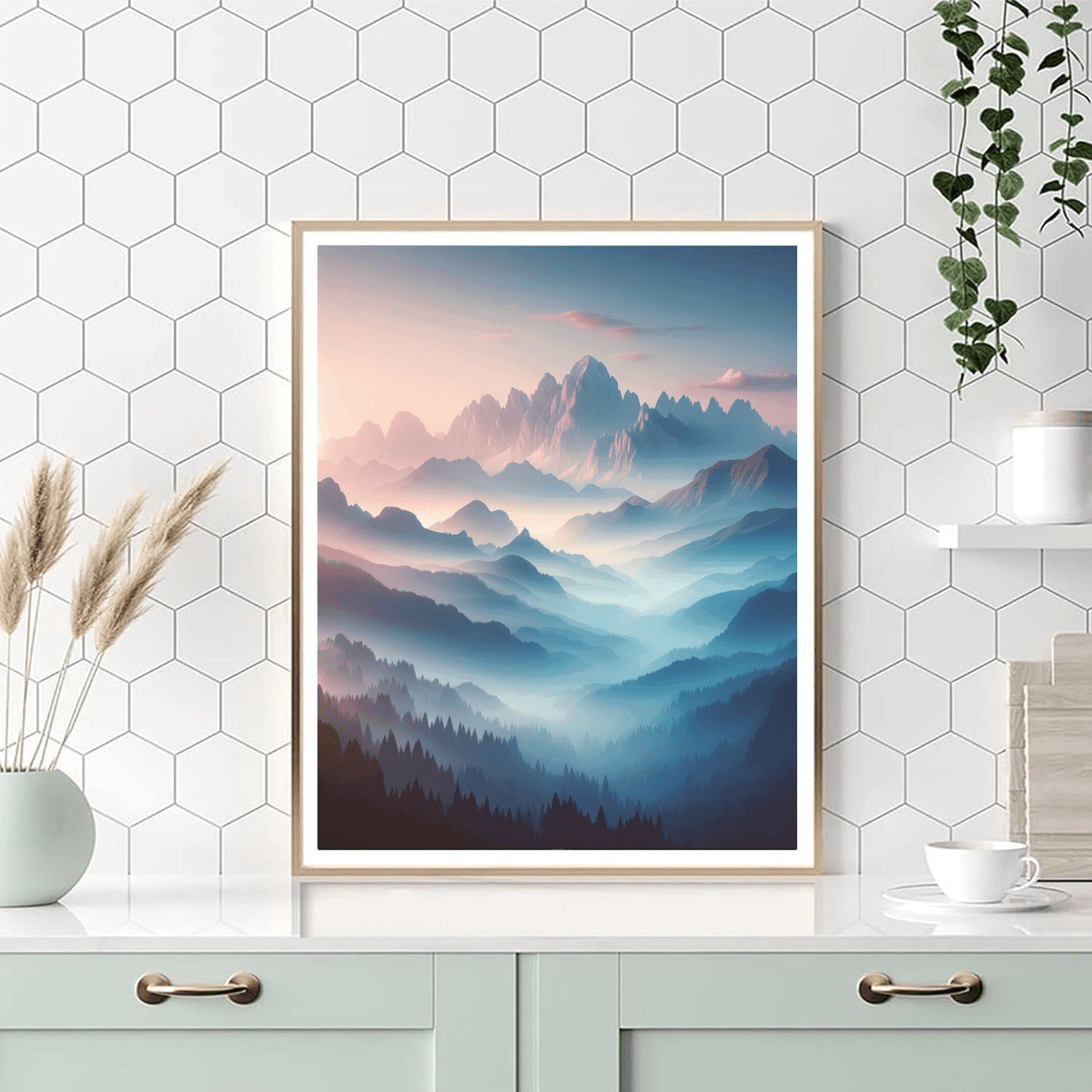 Ethereal Mountain View Painting Number Kit