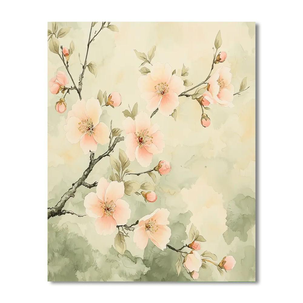 Zhao Mengfu Inspired Tranquil Blossoms  Paint By Number