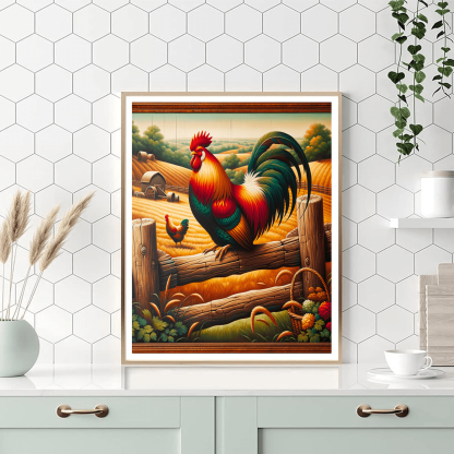 Charming Farmhouse Rooster Numbered Painting Kits