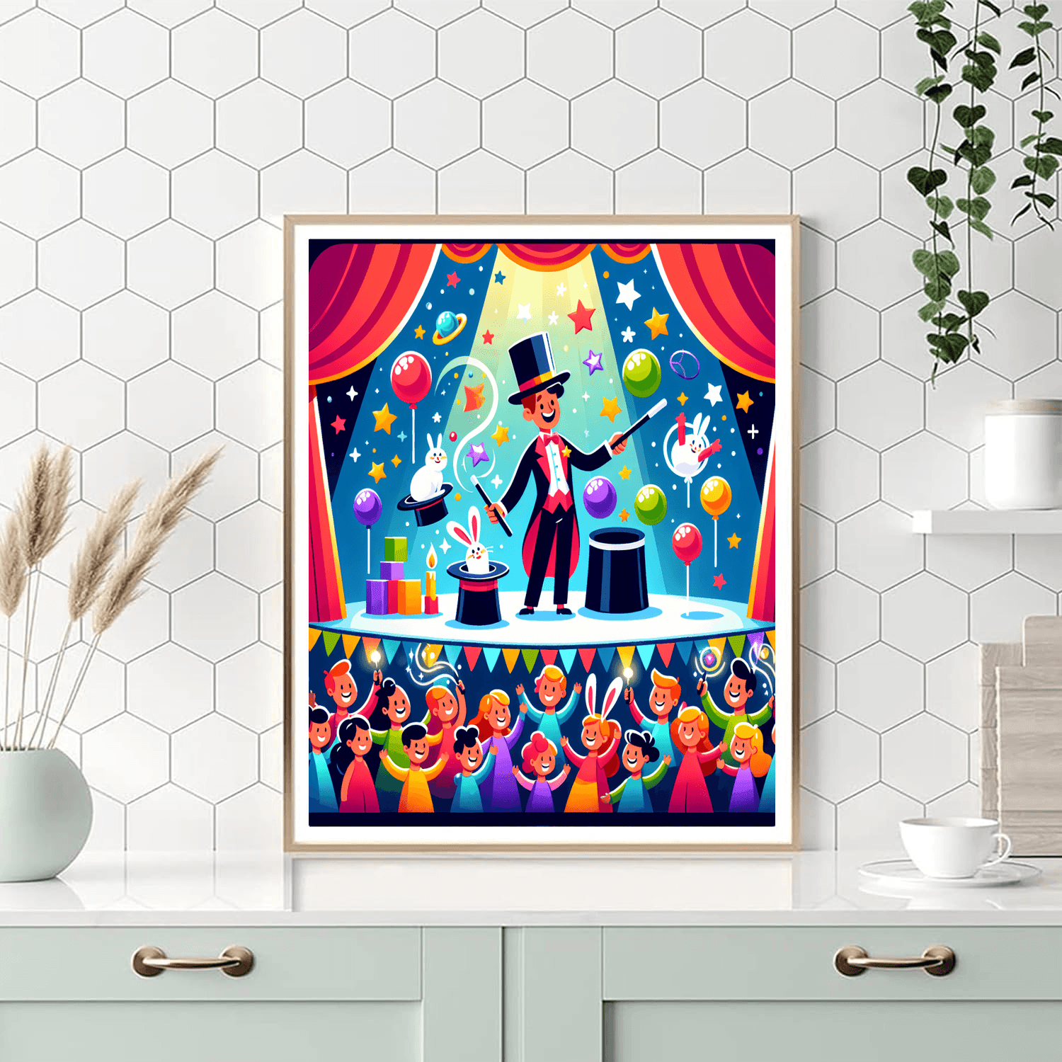 Vibrant Magic Show Number Painting