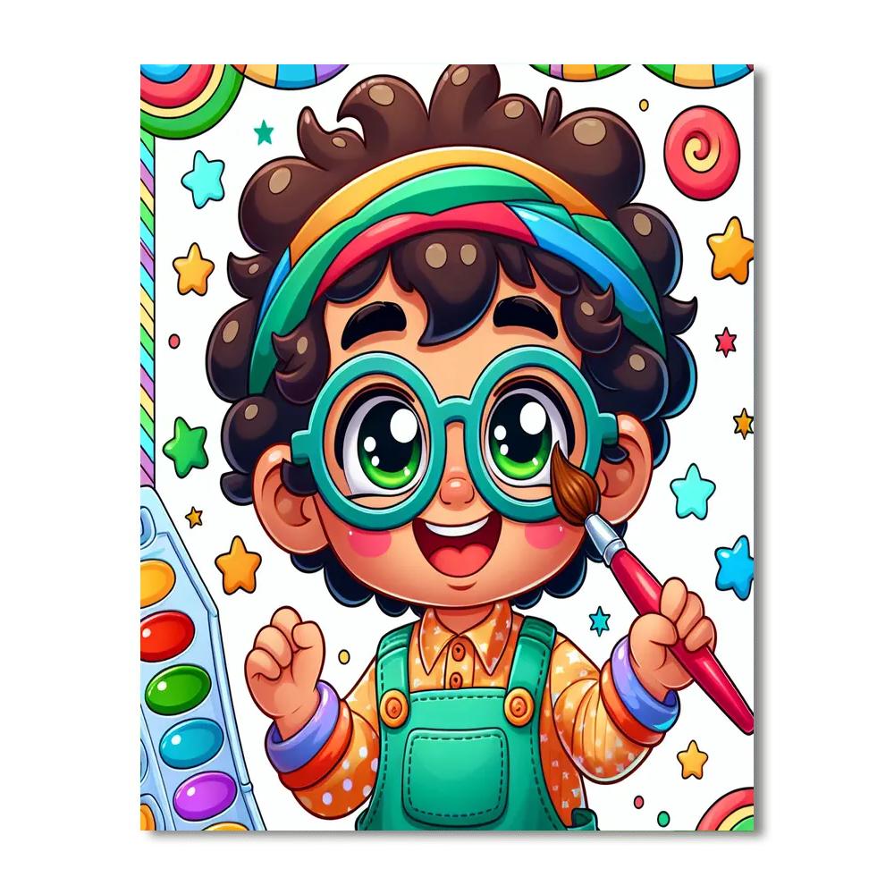 Curly Kiddo DIY Paint By Numbers