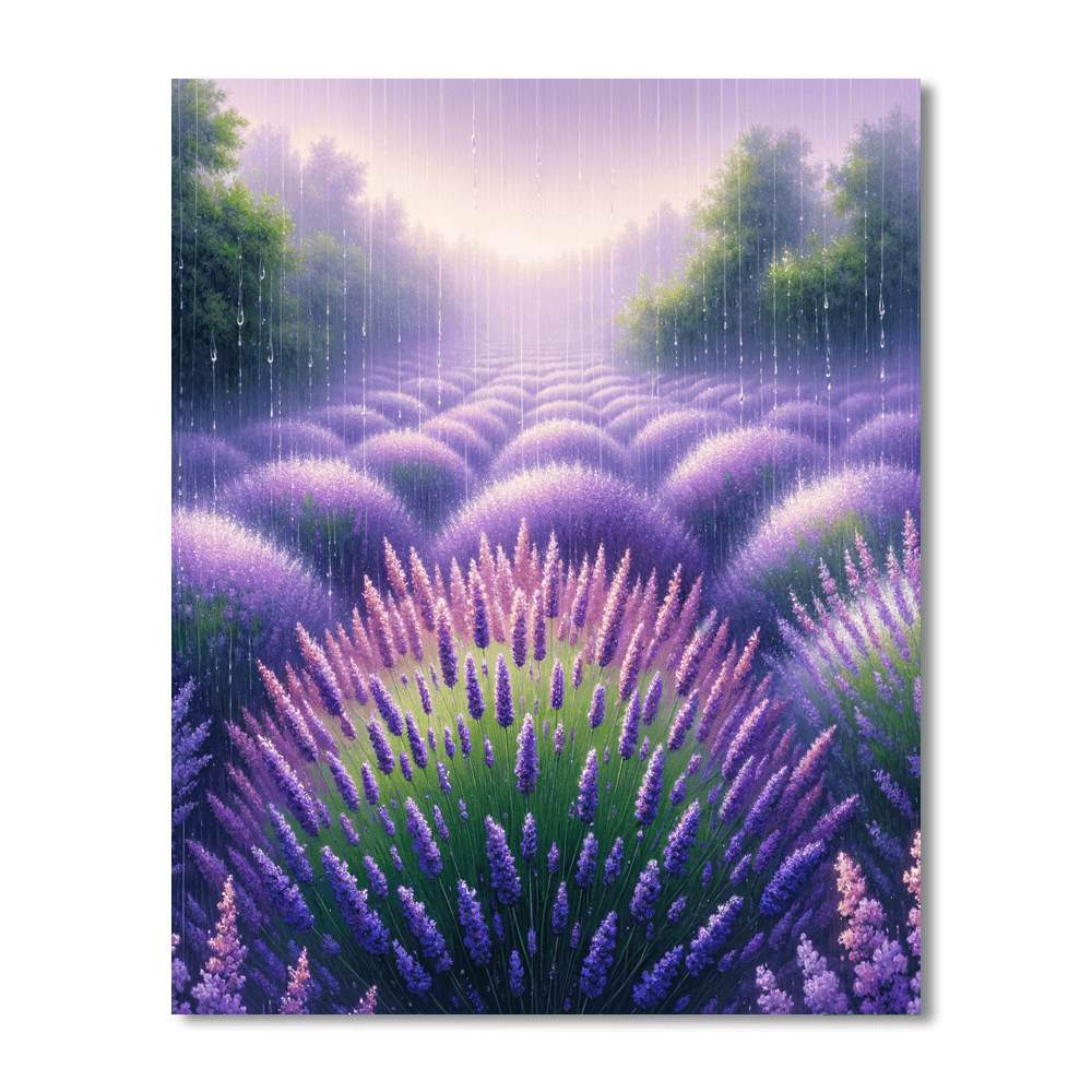 Gentle Rain On Lavender Fields Paint By Number
