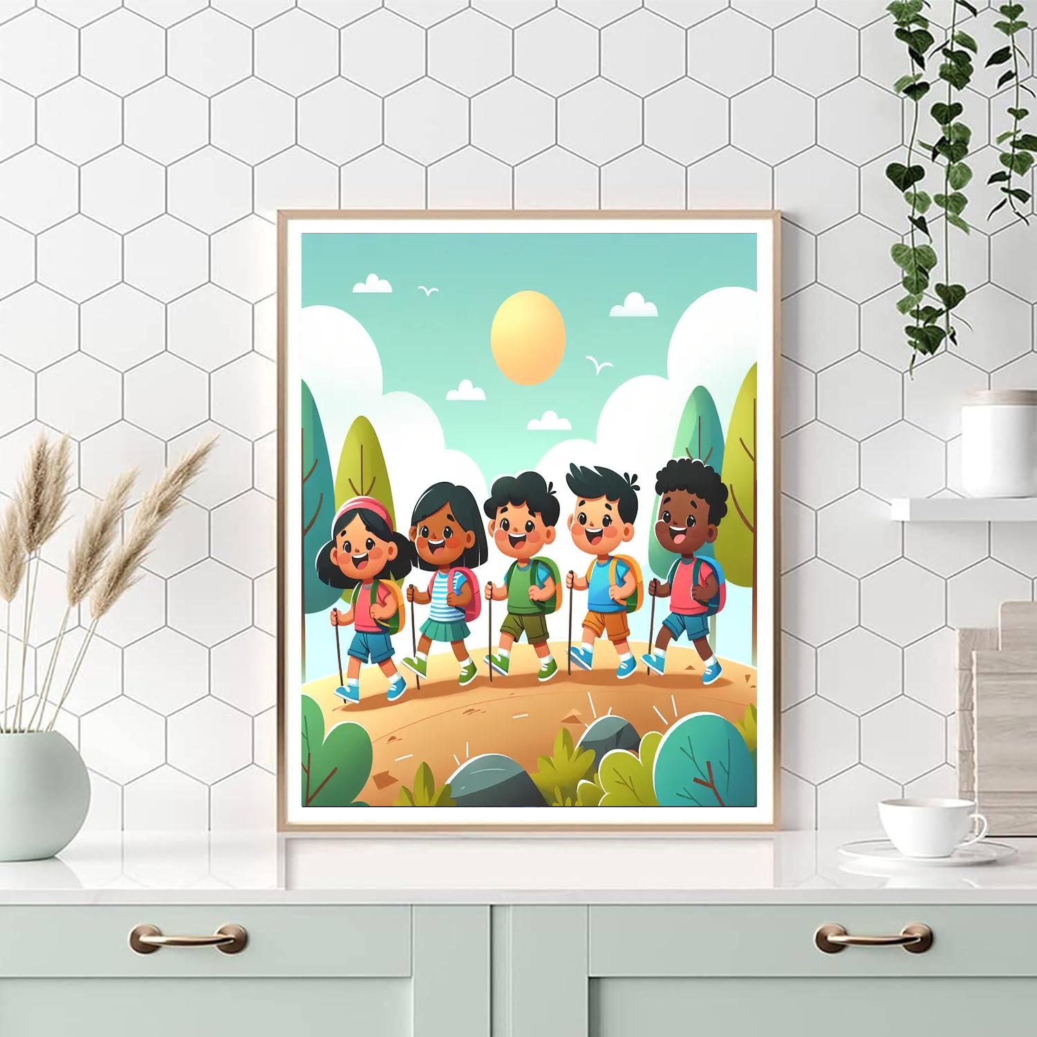 Joyful Hiking Adventure Painting By Numbers Kit