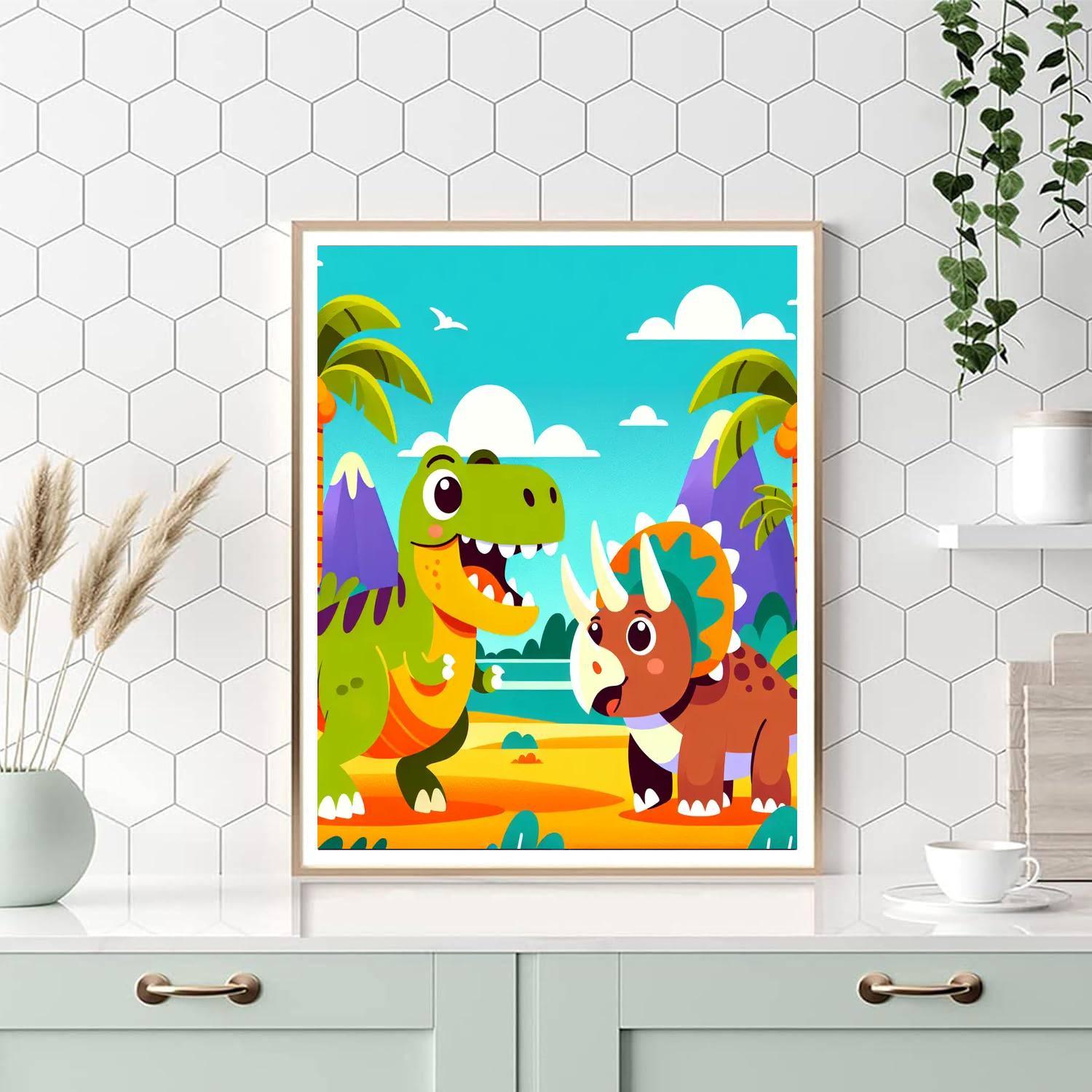 Dinosaur Jungle Expedition DIY Paint By Numbers