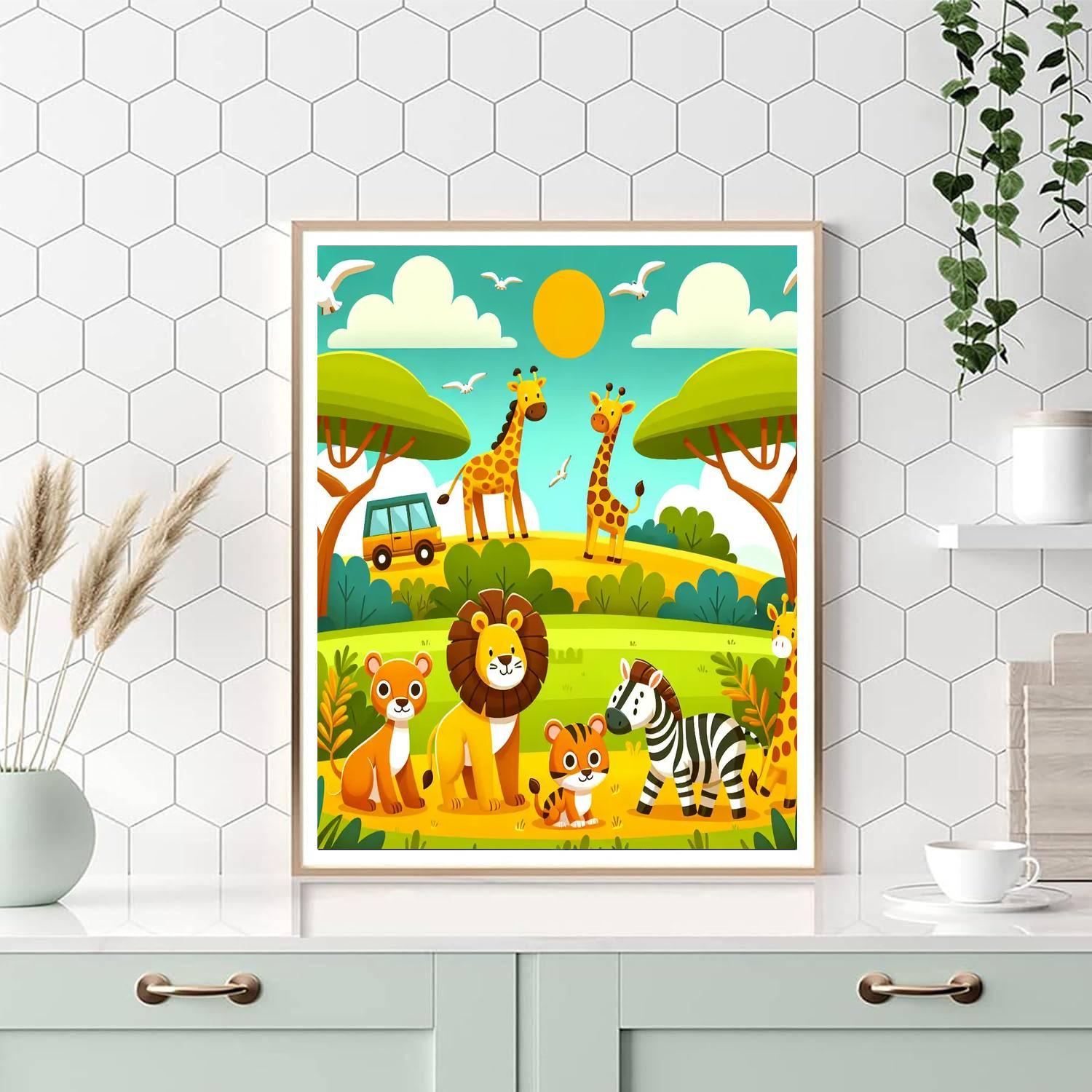 Safari Animals Expedition Numbered Painting Kits