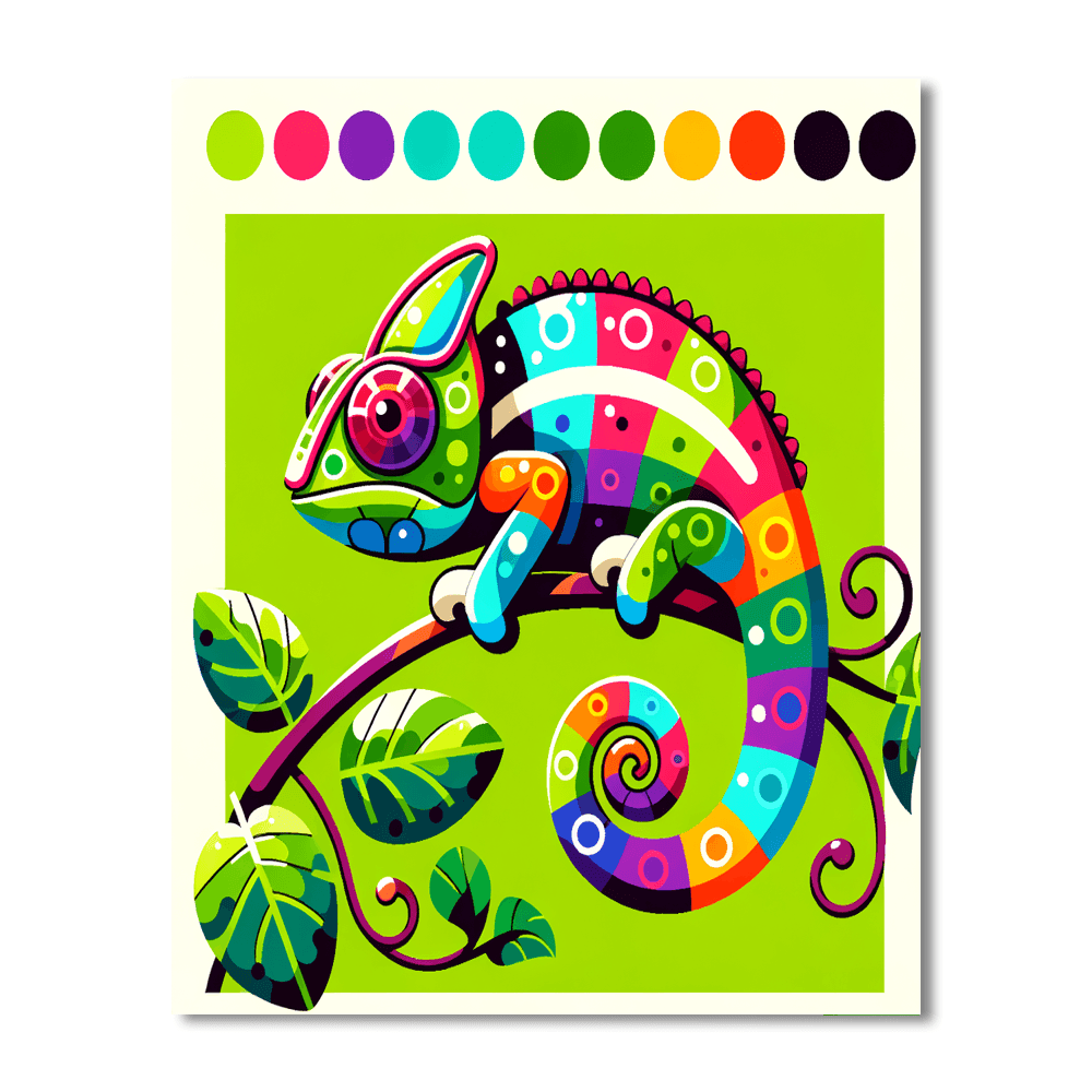 Colorful Chameleon Quest Paint By Color