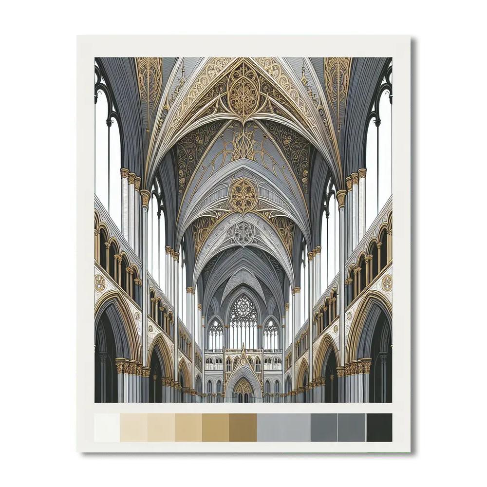 Gothic Cathedral Elegance Painting By Numbers Kit