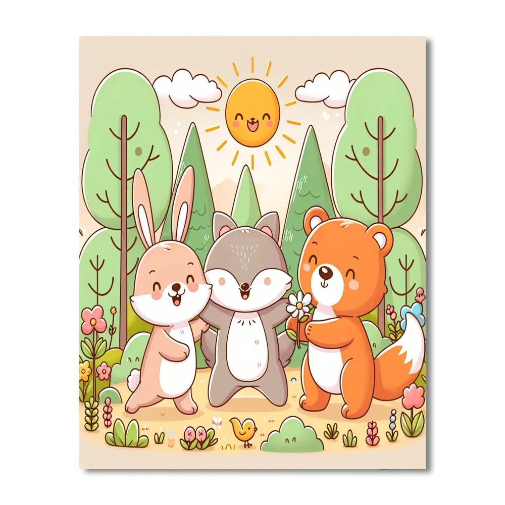 Adorable Woodland Critters Numbered Painting Kits