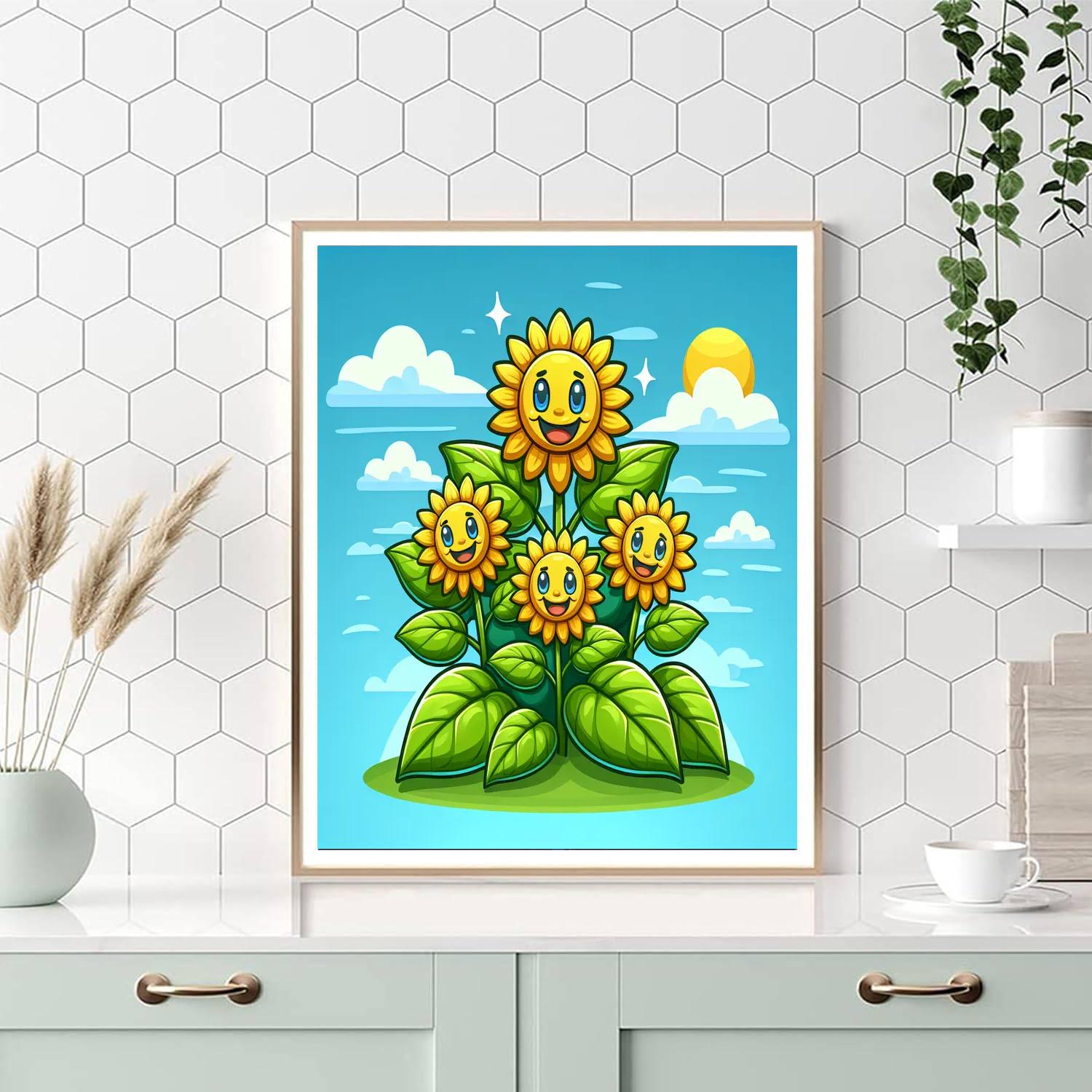Bright And Joyful Sunflowers Paint By Color