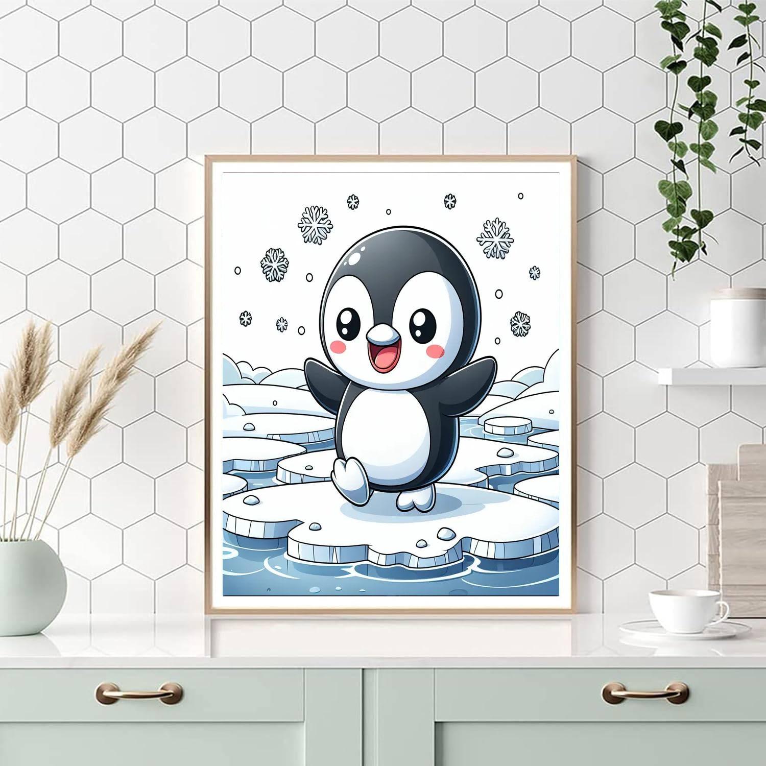 Charming Penguin Pal DIY Paint By Numbers