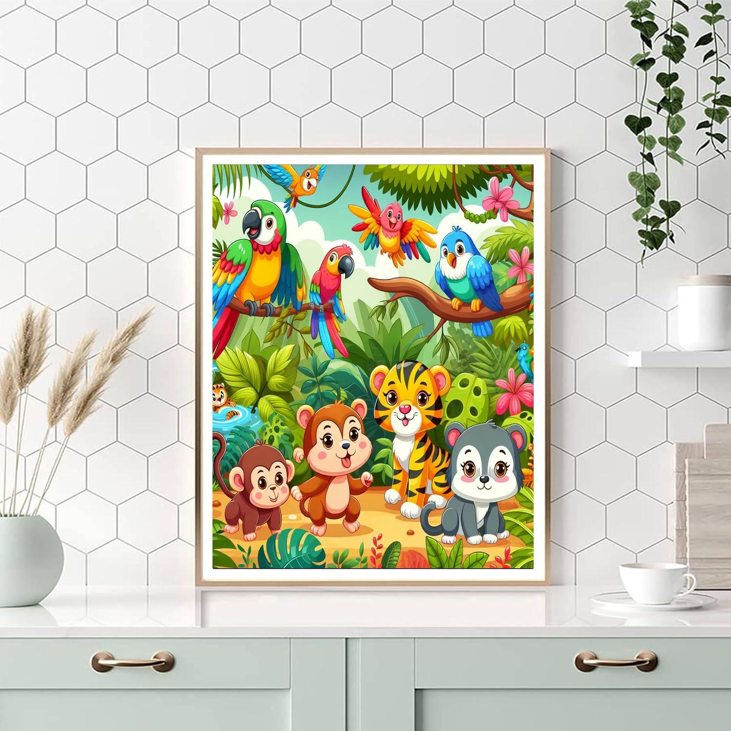 Lively Jungle Painting By Numbers Kit