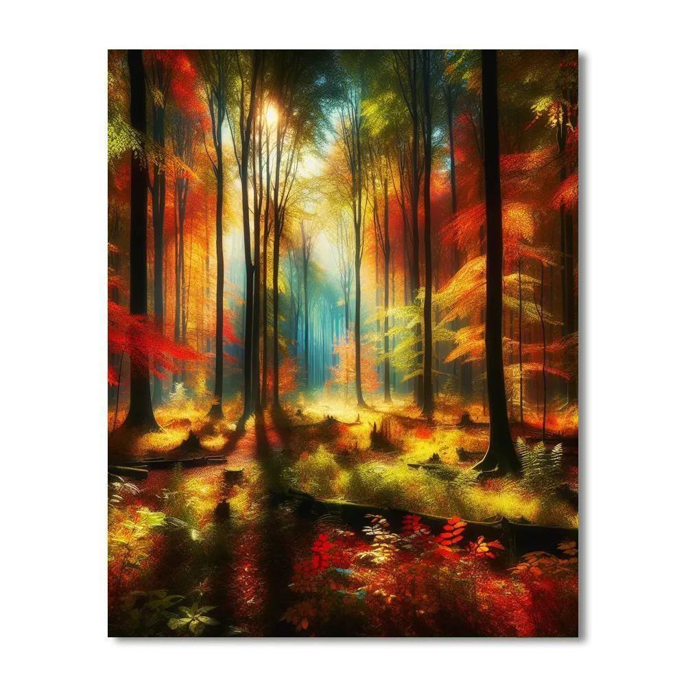 Autumnal Forest Glade Paint By Number