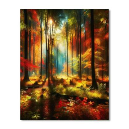 Autumnal Forest Glade Paint By Number
