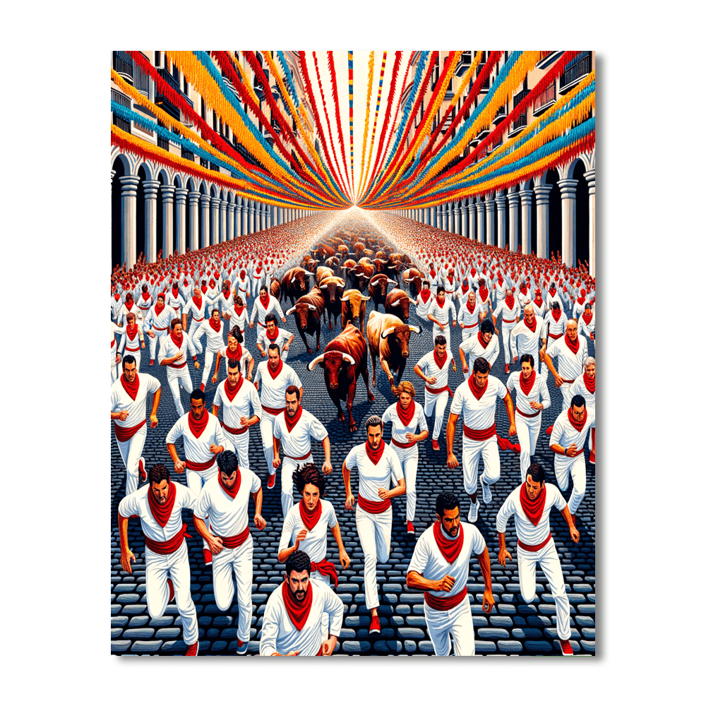 Fiesta De San Fermín - Pamplona Number Painting
