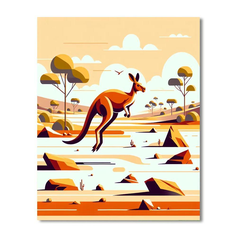 Kooky Kangaroos Paint By Numbers Art