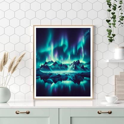 Glistening Northern Lights Paint By Numbers Art