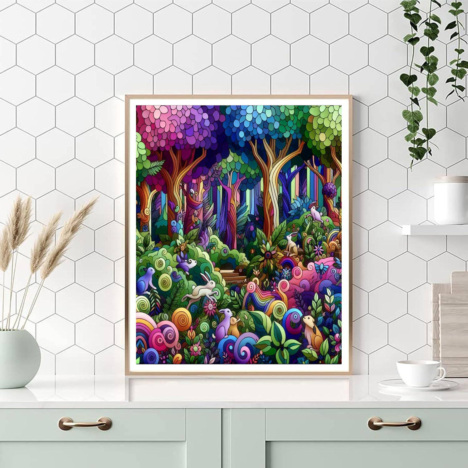 Fanciful Forest Retreat Number Painting
