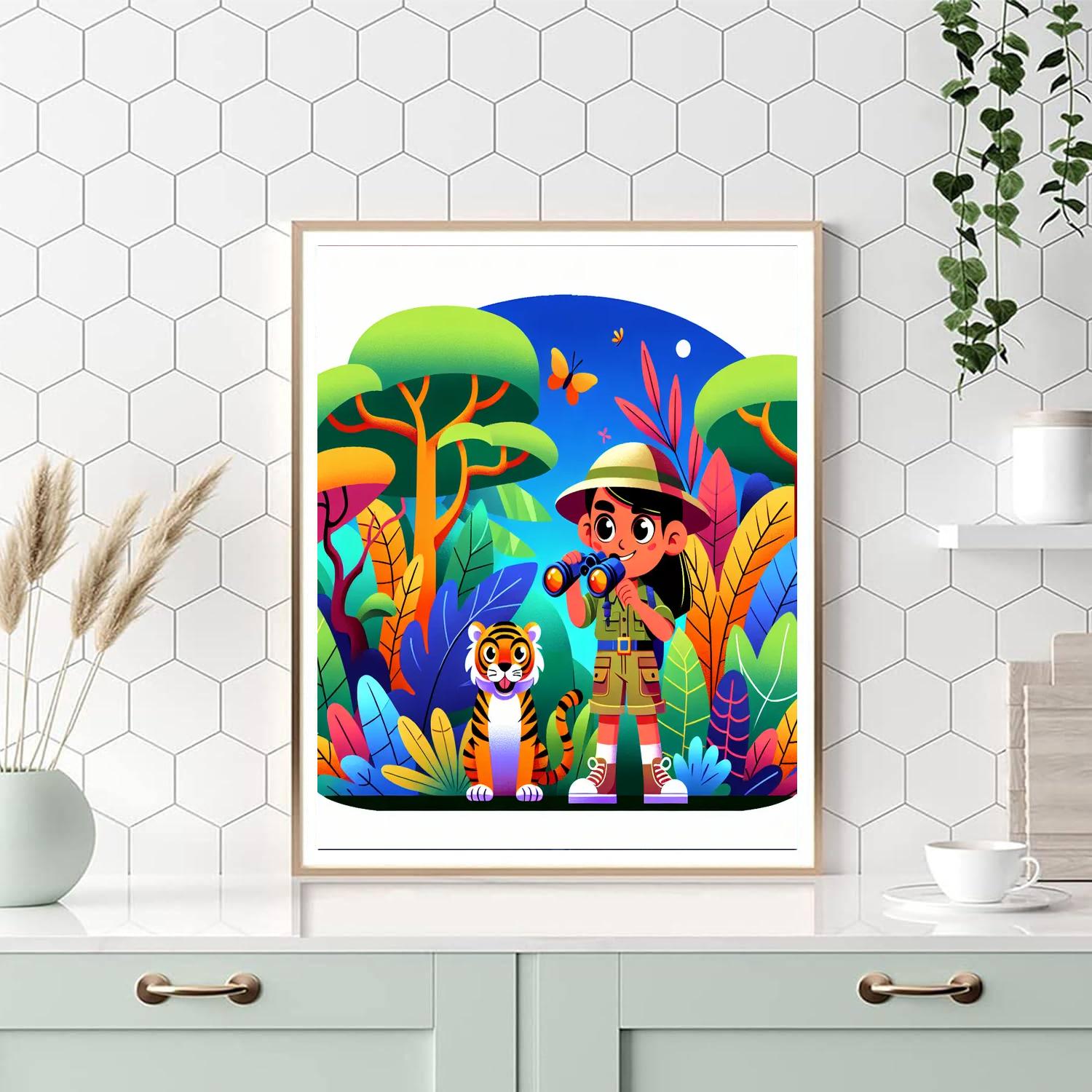 Safari Jungle Rescue Painting Number Kit