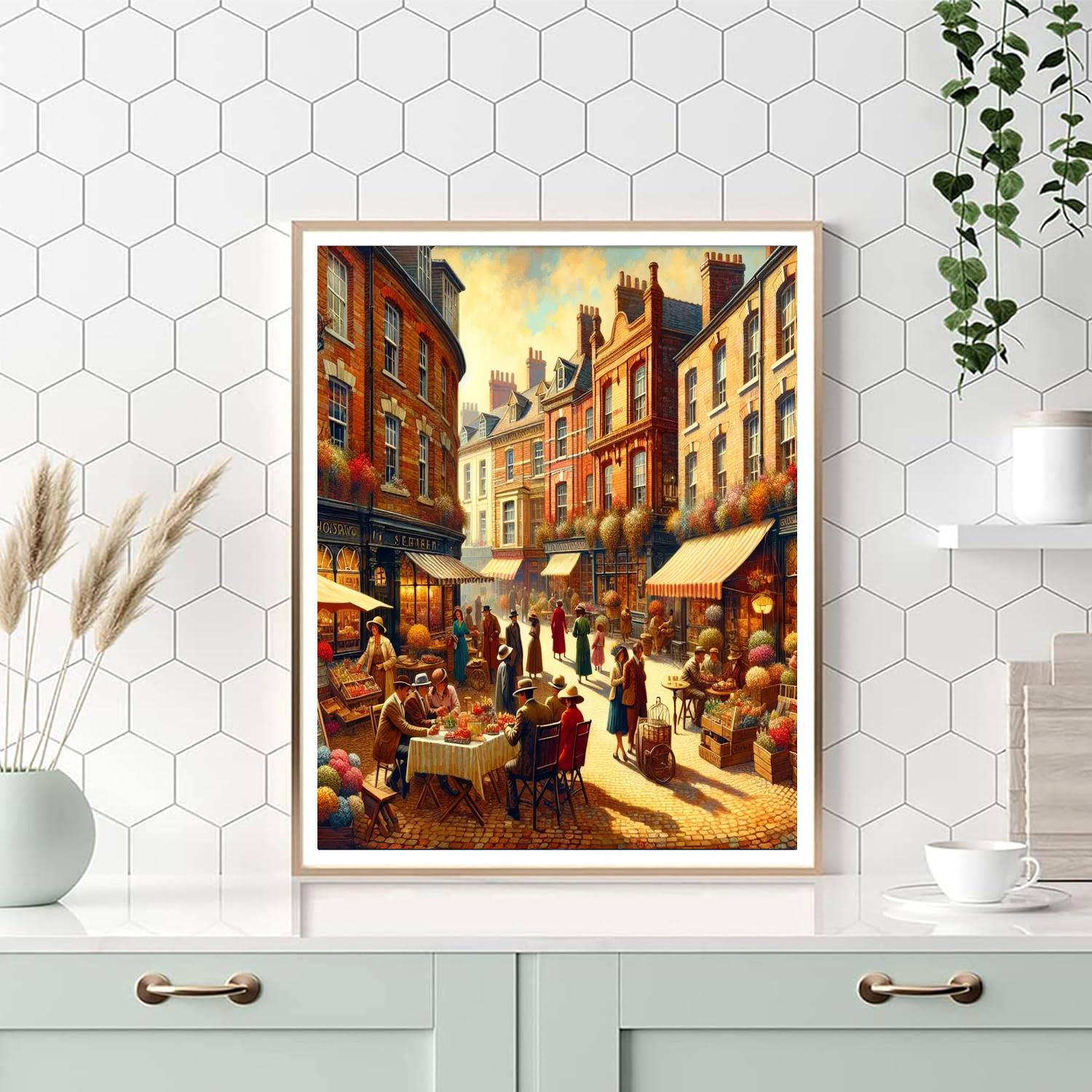 Charming Vintage Streets Numbered Painting Kits