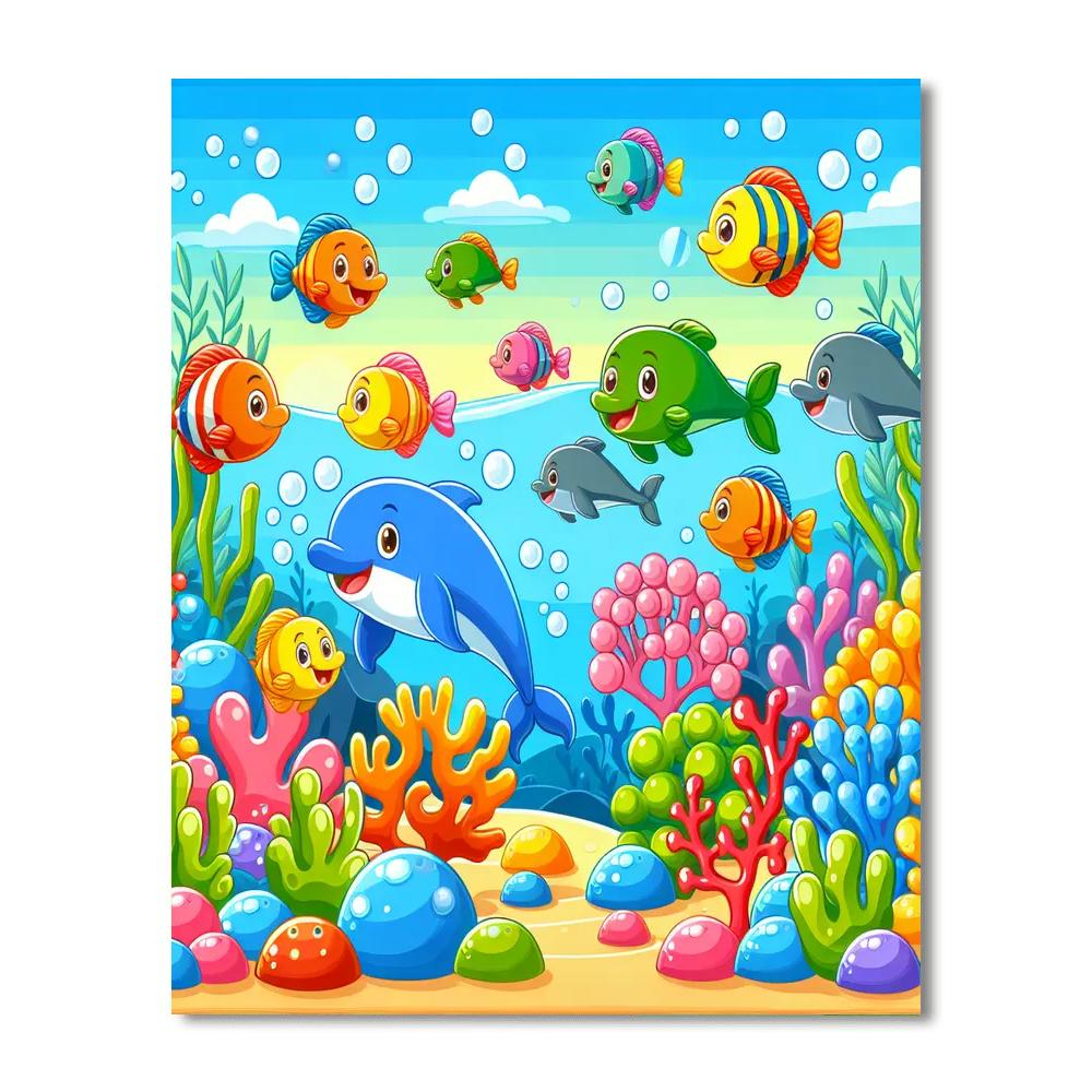 Ocean Adventures With Friendly Fish Number Painting