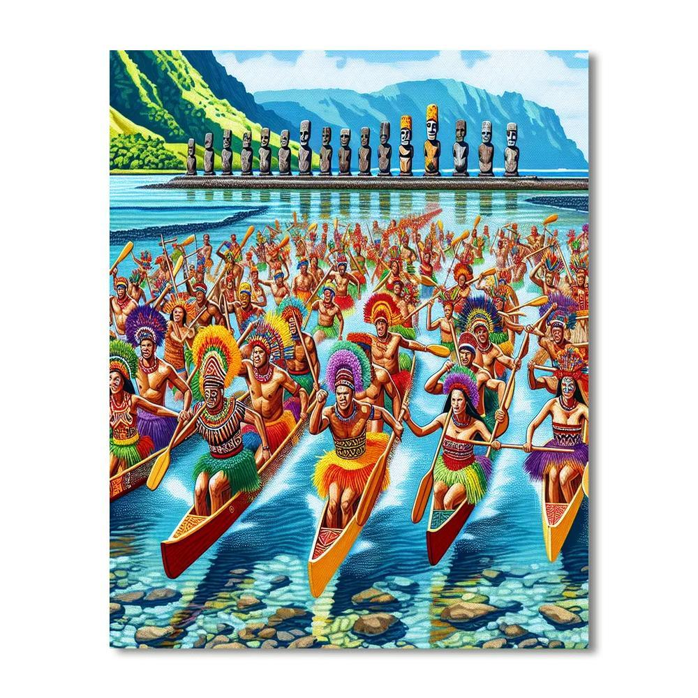 Easter Island Tapati Festival - Chile DIY Paint By Numbers