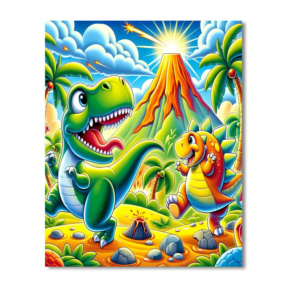 Dino Adventure Camp Painting Number Kit