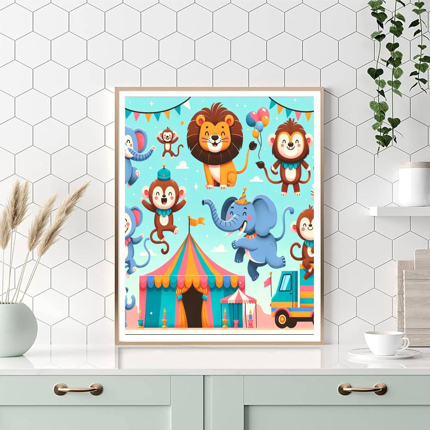 Colorful Carnival Animals Paint By Numbers Art
