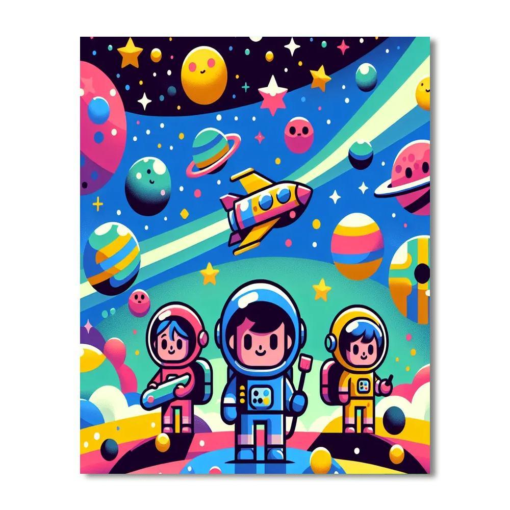 Friendly Galactic Rangers Number Painting