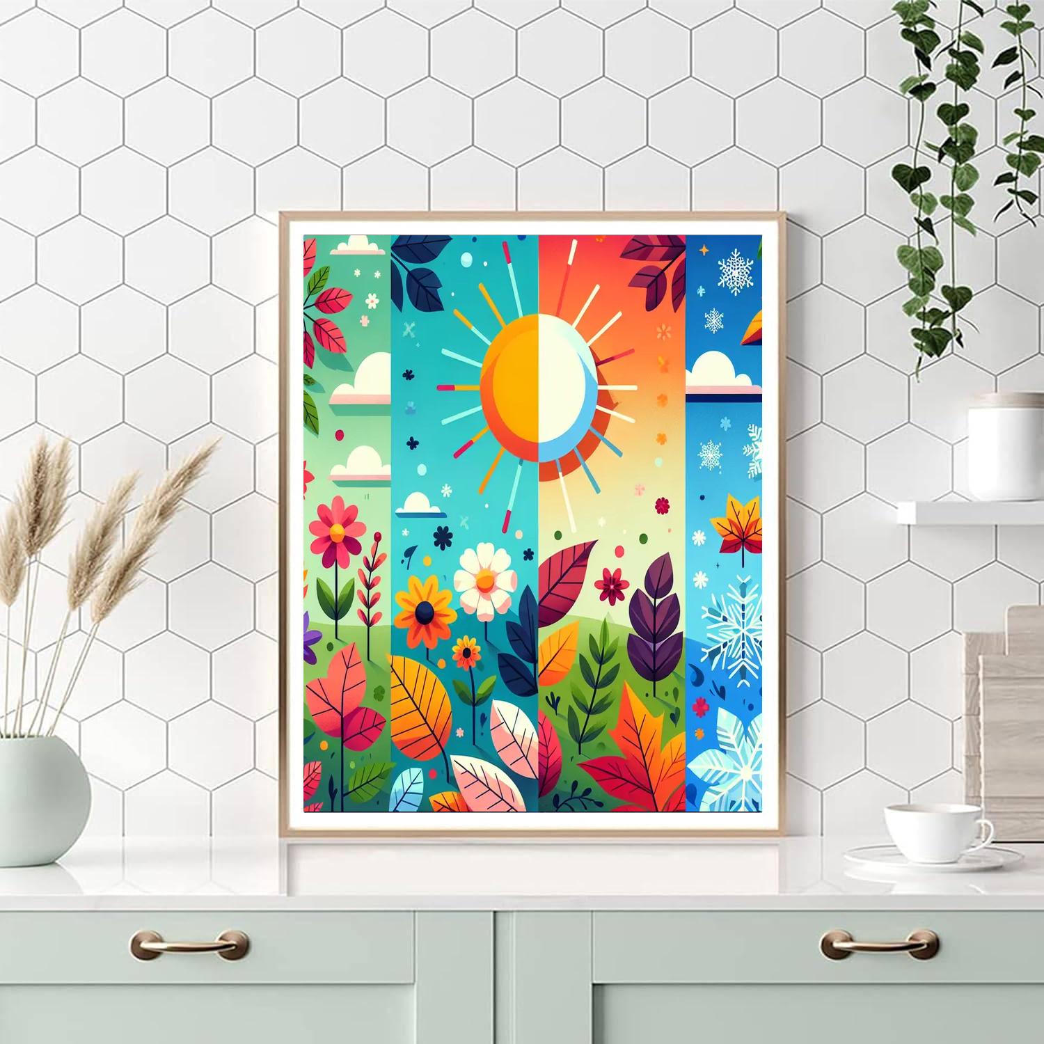 Magical Seasons: Changing Weather Number Painting