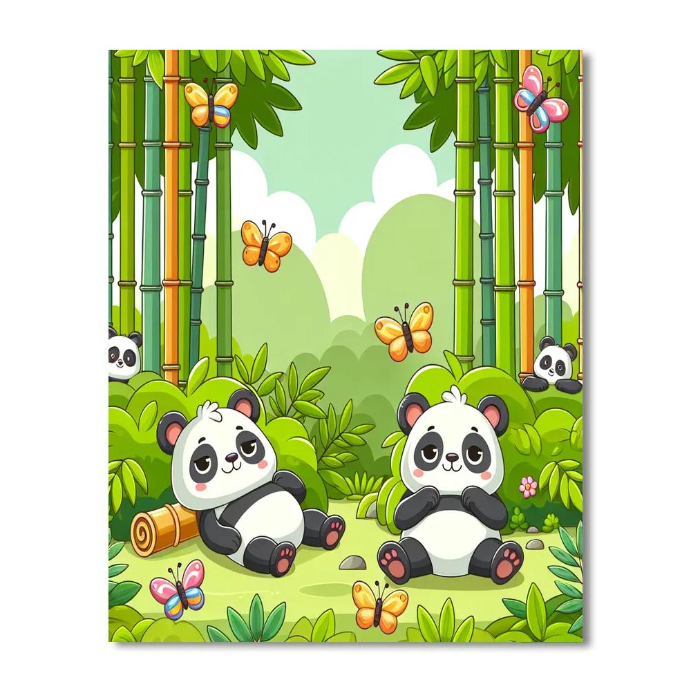 Gentle Giant Panda Oasis Paint By Numbers