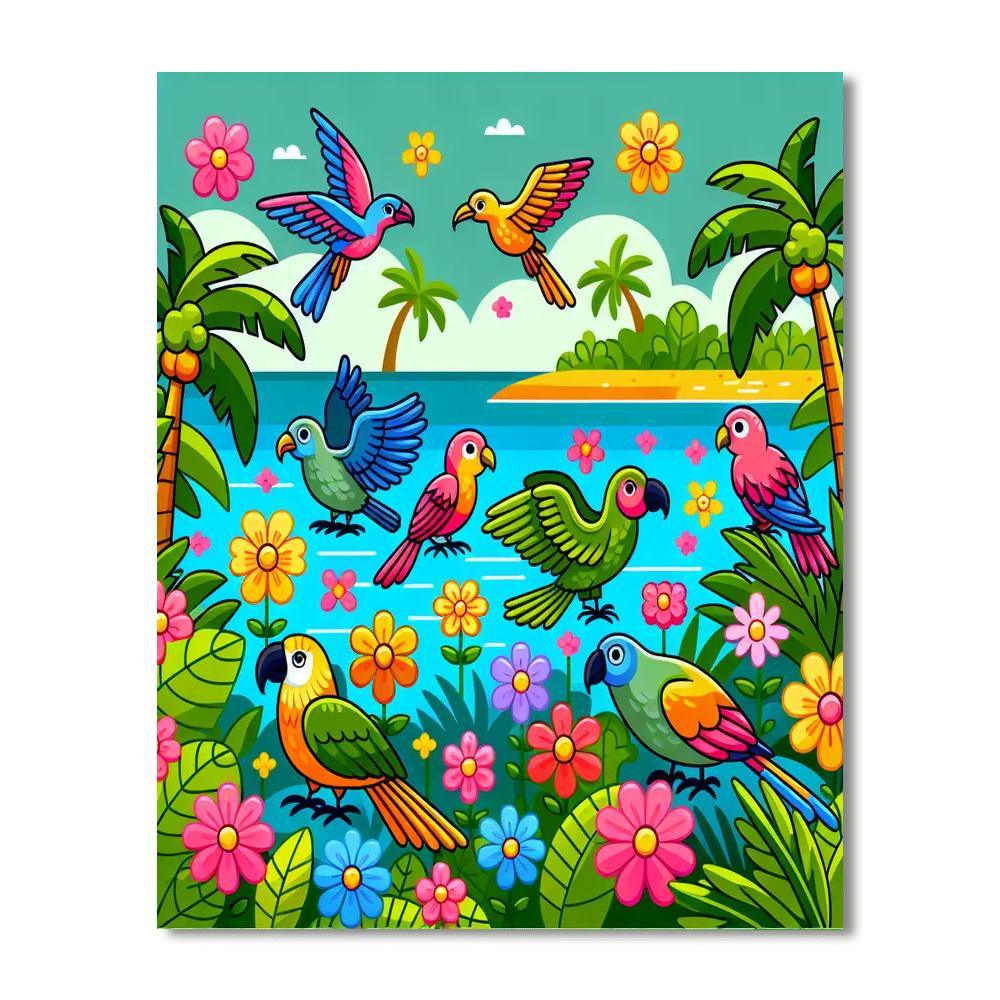 Tropical Paradise Playtime Painting By Numbers Kit