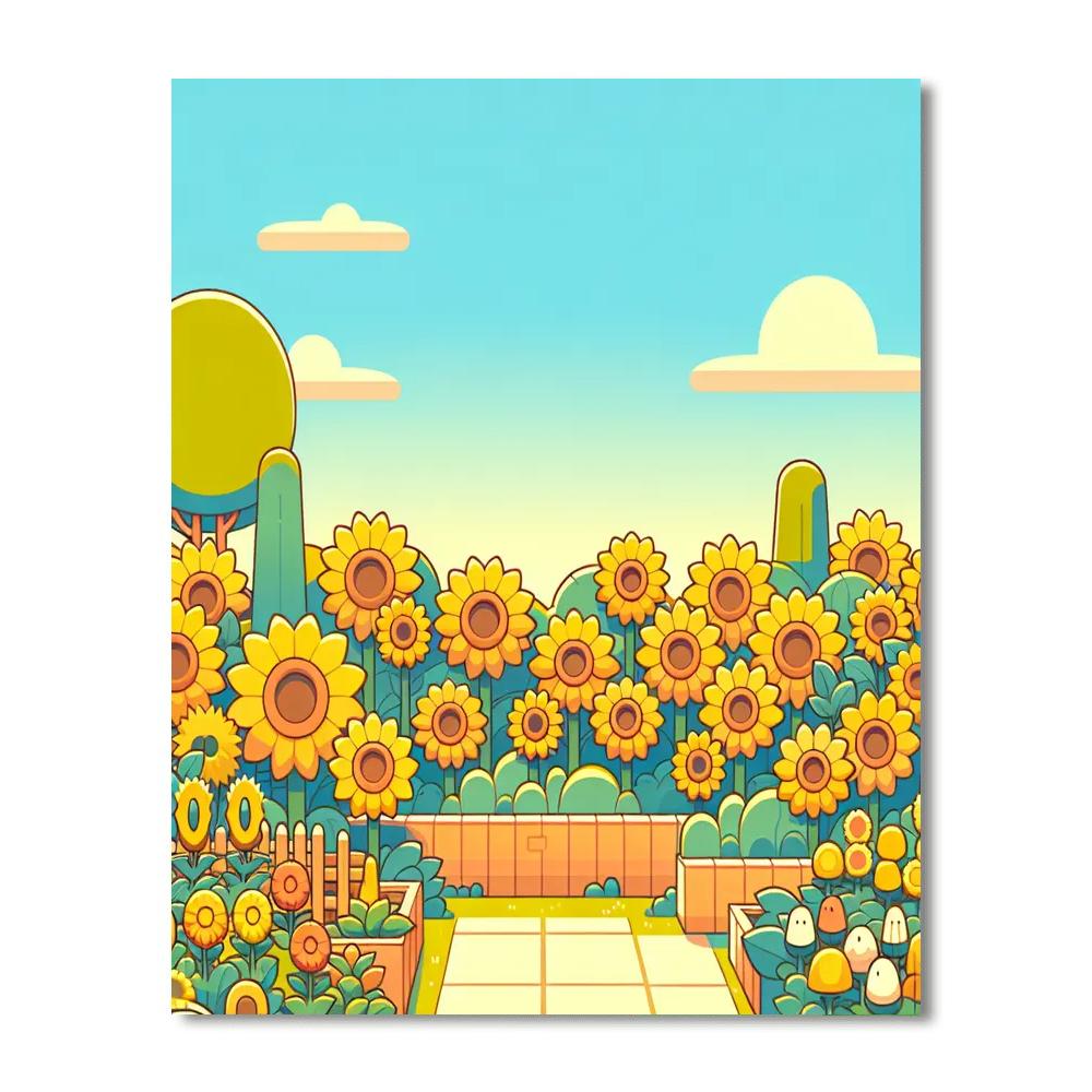 Sunflower Garden Joy Paint By Color