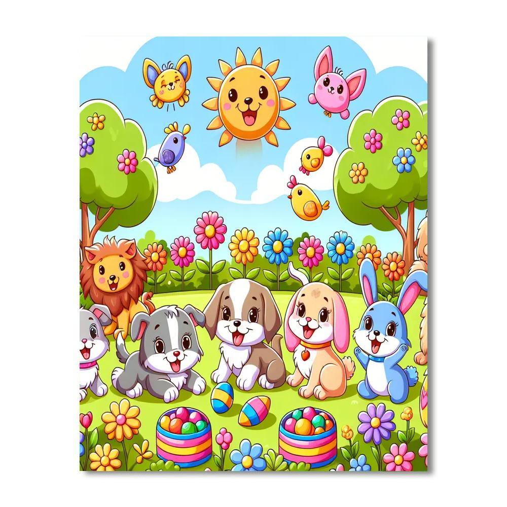Cuddly Critter Friends Paint By Numbers Art
