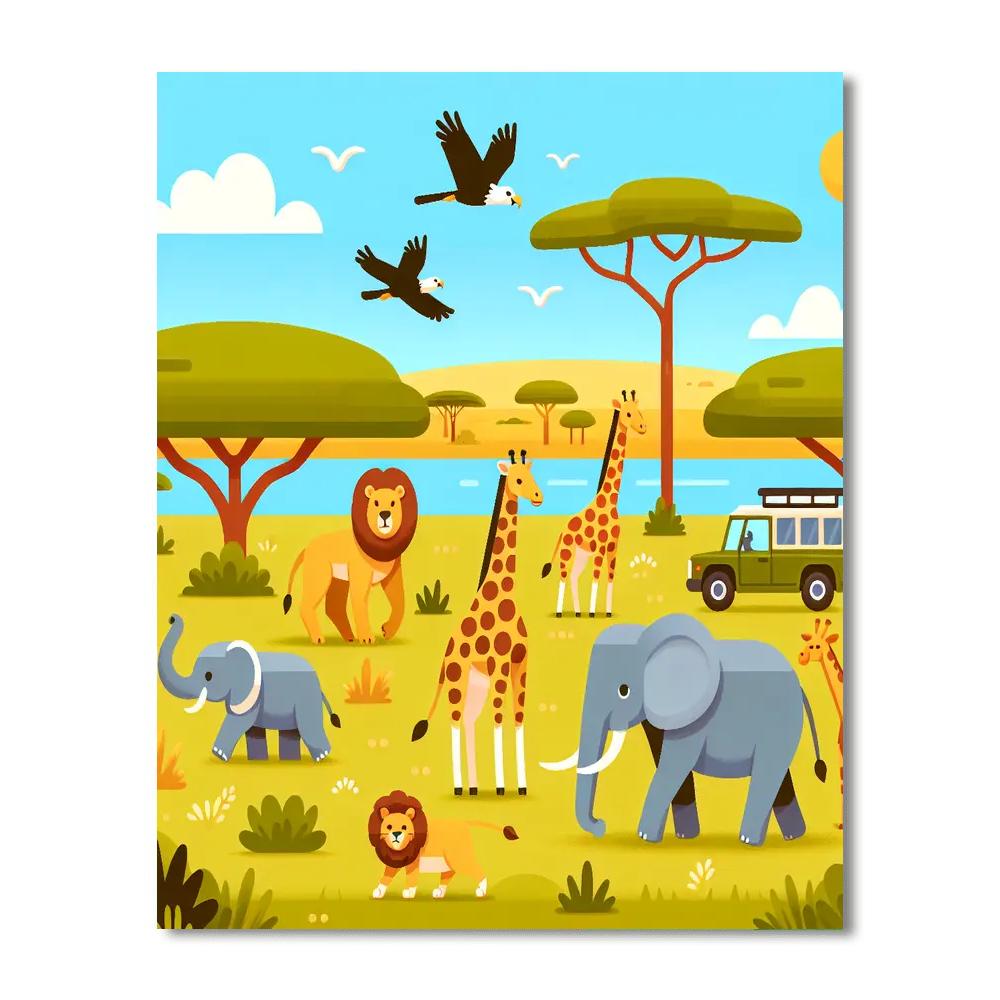 Safari In The Serengeti Paint By Numbers Art
