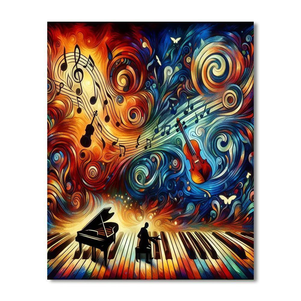 Harmonious Music Notes Number Painting