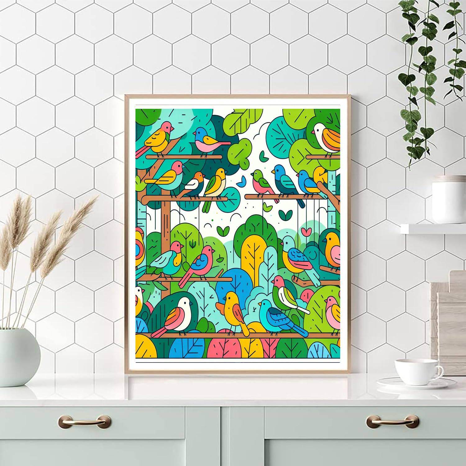Artistic Aviary Abode Paint By Numbers Art
